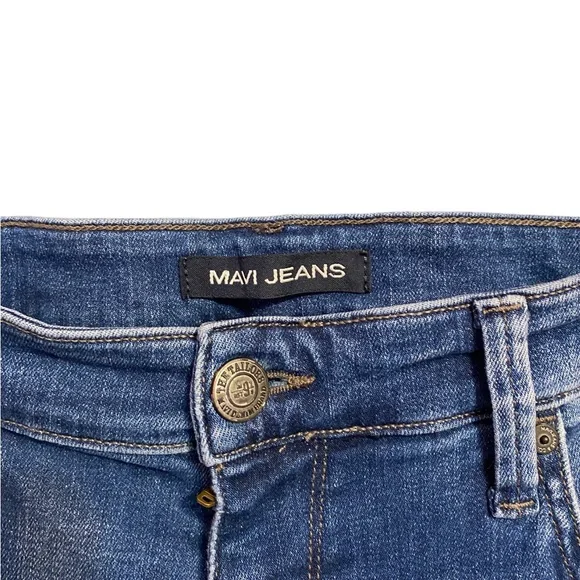 Mavi Jeans Mens 36x30 Blue Denim Marcus Slim Straight Leg Destroyed Knees - Picture 3 of 6